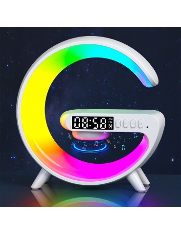 Multifunction Wireless Charger Pad Stand Speaker TF RGB Night Light 15W Fast Charging Station For IPhone, Samsung, Xiaomi