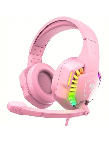 Retractable Noise Isolating Microphone Stereo Sound Deep Bass Memory Foam Earmuff Over Ear Headphone Wired Gaming Headset With Rainbow RGB Backlight For PS4 Xbox One Switch PC Mac Gamer