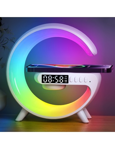 Mini Multifunction Wireless Charger Pad Stand Speakers TF RGB Night Light Fast Charging Station For IPhone14 13 12 For Samsung For Xiaomi